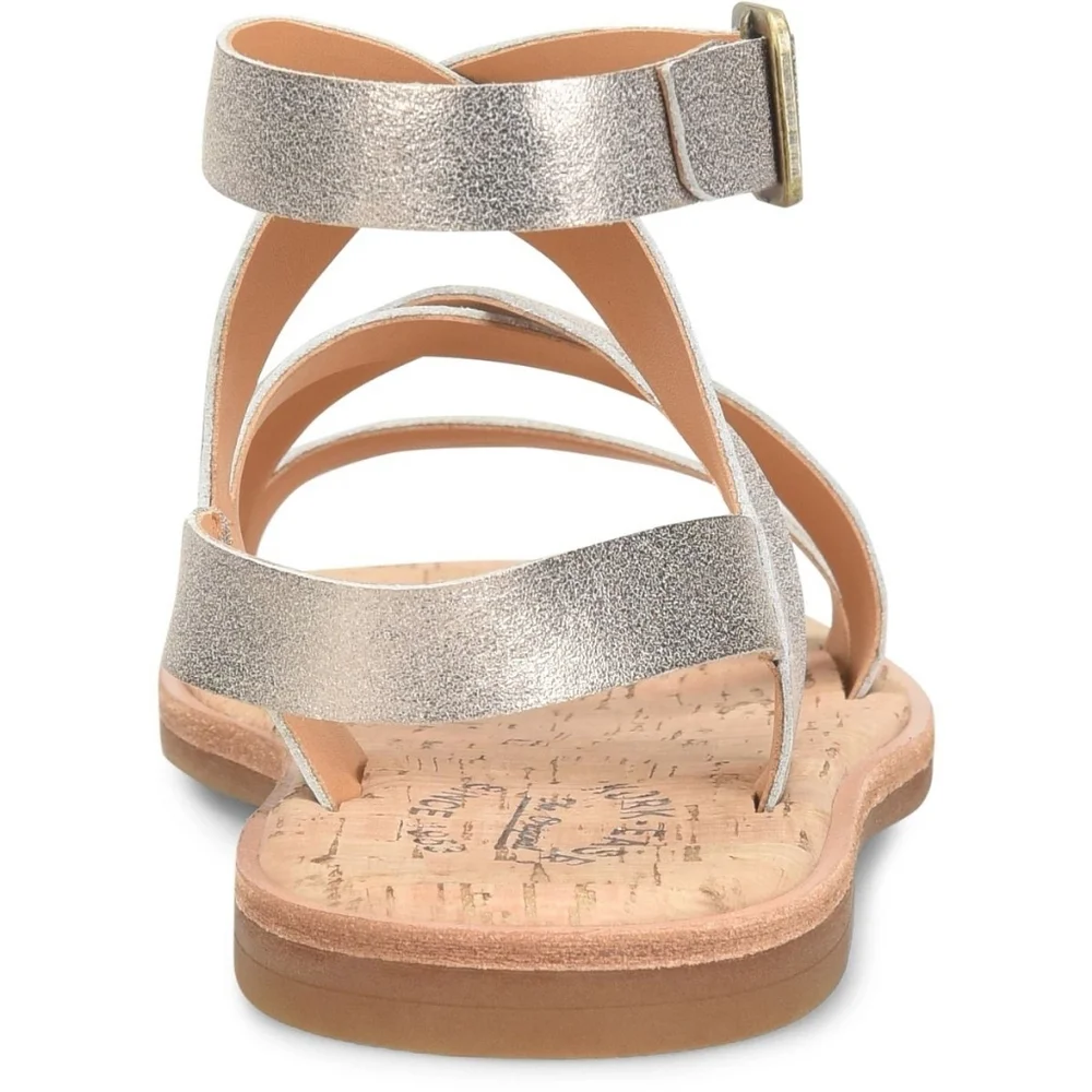 NWT Kork-Ease Bryleigh Metallic Gold Leather Flat Sandal Women’s 8
